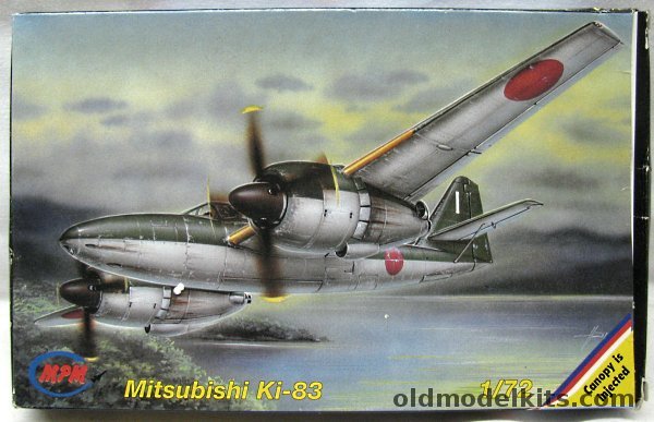 MPM 1/72 Mitsubishi Ki-83 Long Range Escort Fighter - Prototype or US Army Evalution Aircraft, 72088 plastic model kit